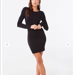 Black Bodycon V-Cut Back
